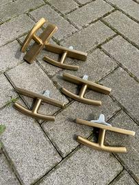 5 maniglie per finestre  in ottone satinato