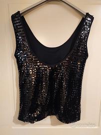 Canotta chic da donna con paillettes nere - Mango