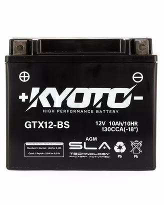 BATTERIA KYOTO GTX12-BS AGM 12V 10AH CCA 130 PER M
