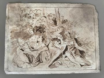 Carlo Cignani disegno antico schizzo bozza 1700