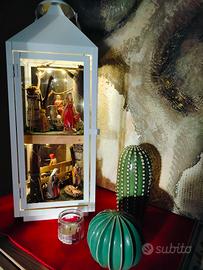 Lanterna con presepe artigianale 60x20x20 a LED 