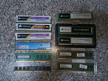 Lotto RAM DDR2 / DDR3 – Corsair XMS3, ValueSelect,