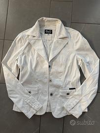 Giacca Jeans Bianca D&G Dolce & Gabbana Vintage