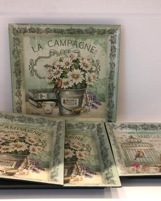 Set 4 vassoi Shabby chic