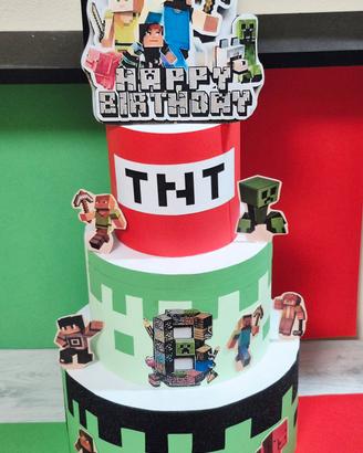 Torta finta compleanno bambino Minecraft 