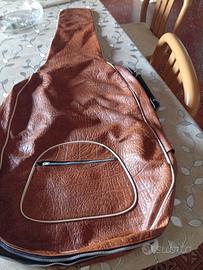custodia chitarra in pelle 