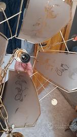 lampadario vintage anni 70 circa a soffitto vetro 