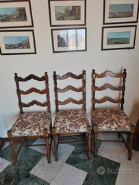 Sedie in legno seduta in stoffa