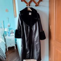 cappotto nero ecopelle xs