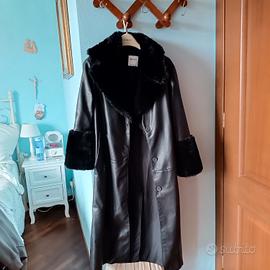 cappotto nero ecopelle xs