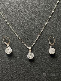 Set collana e orecchini in argento 925 e zirconi
