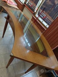 banco in legno e vetro
