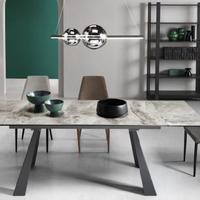 Tavolo 80x120 allung.180 spello marmo grigio lucid
