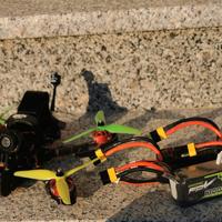Drone FPV Analogico  + action cam + batterie