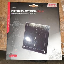 Porta targa moto con rifinitura cromata in acciaio - Accessori Moto In  vendita a Taranto