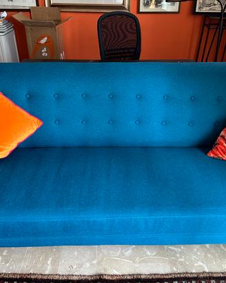 Divano letto 3 posti blu clic-clac