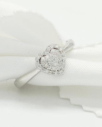 Anello oro a forma di cuore con diamanti 