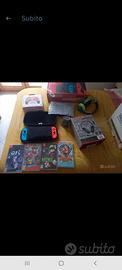 nintendo switch 3 giochi 1 pad e varie cuffie