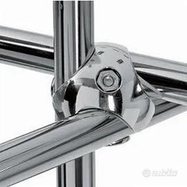 Scaffale Tubolare con tubi cromati Linea Arredo