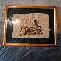 Quadro egizio su pergamena – Faraone a cavallo