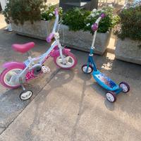 Bici e monopattino per bambina