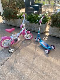 Bici e monopattino per bambina