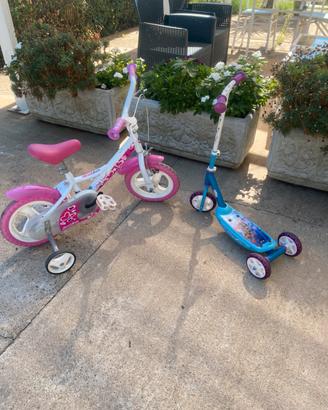 Bici e monopattino per bambina
