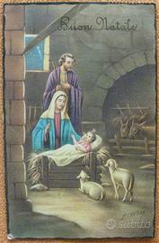 Antica cartolina Buon Natale LA NATIVITA’ viaggiat