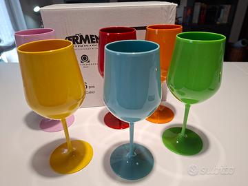 Set calici in plastica colorata Sermen