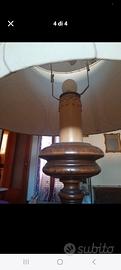 piantana vintage legno massello tornitore con para
