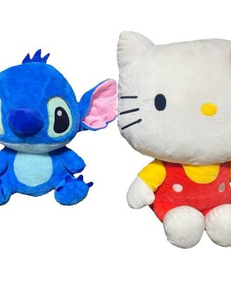 Lotto 2 Peluche Stitch Disney + Hello Kitty