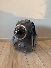 Zaino trasportino gatto trasparente