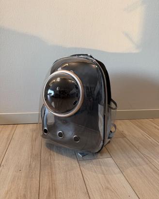 Zaino trasportino gatto trasparente
