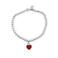 Bracciale Tiffany AG 925 con ciondolo cuore rosso