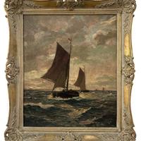 Albert Lahde, Marina con Velieri - XIX Secolo