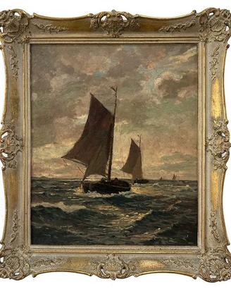 Albert Lahde, Marina con Velieri - XIX Secolo