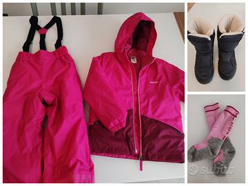 Tuta da sci bimba 5 anni + scarponi + calze