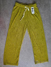 Pantaloni donna righe pistacchio e nero