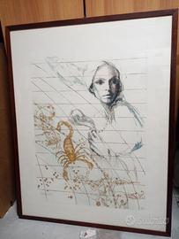 quadro in litografia scorpione