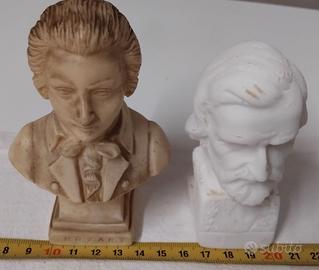 VECCHIO MEZZO BUSTO MOZART GIUSEPPE VERDI VINTAGE