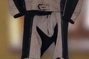 tuta moto 2 pezzi bks silverstone + stivali