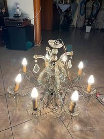Lampadario vintage cristalli boheme