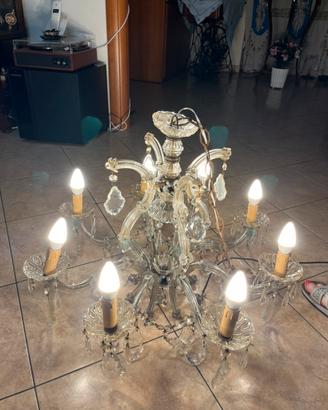 Lampadario vintage cristalli boheme