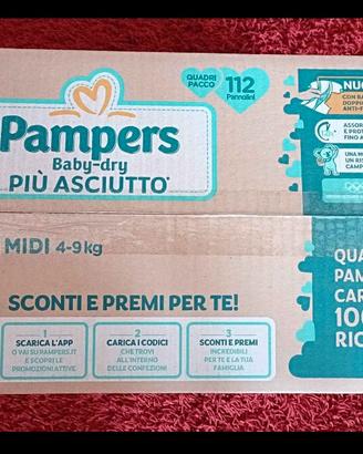 112 pannolini Pampers baby dry taglia 3