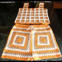TOP E PANTALONCINO  COMP. ESTIVO COTONE  uncinetto