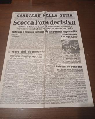 Lotto 2 Giornali Storici 1939 - Inizio II Guerra 