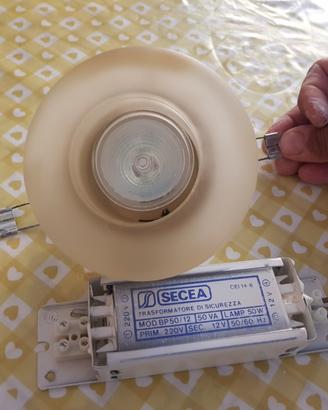 Faretti 12 volt vetro di murano e trasformatori