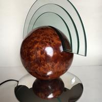Lampada da tavolo radica e cristallo anni 40