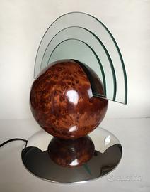 Lampada da tavolo radica e cristallo anni 40