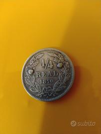 MONETA 1/4 REAL HONDURAS 1870